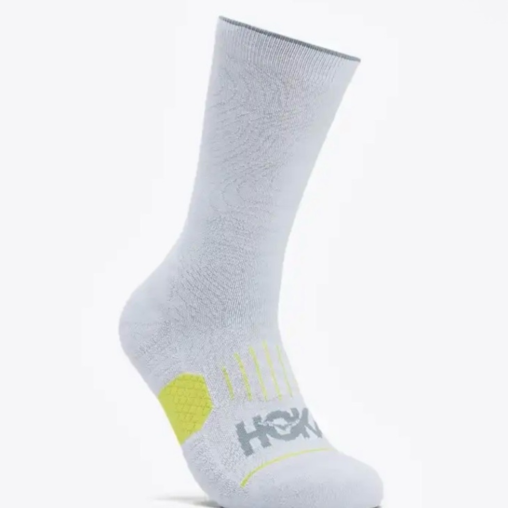 HOKA NWOT 3 pair All Gender Crew Run Socks Large Black Gray Charcoal Unisex - Picture 3 of 3